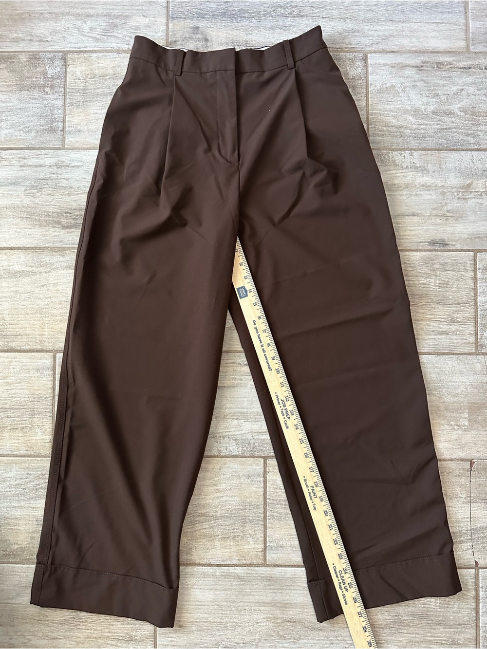 Zara Wide-Leg High-Rise Trousers in Dark Brown 🥥